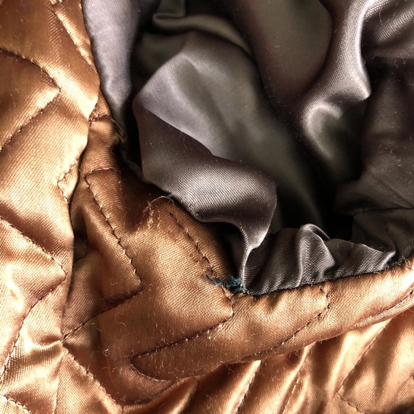 Vintage brown wool tweed herringbone oversize lined coat XL - Picture 14 of 14